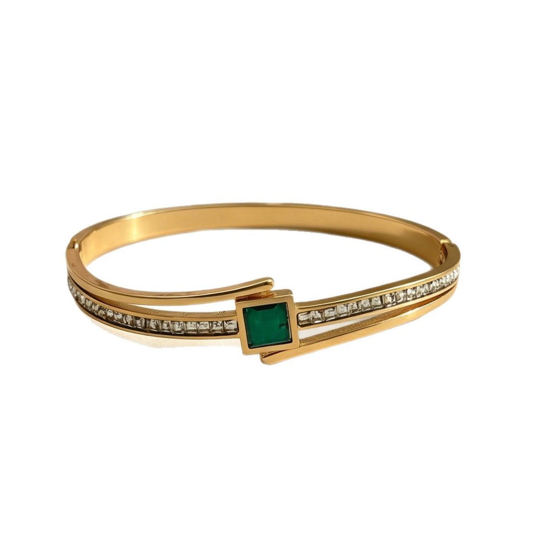 Women's Luxury Square Emerald and Diamond Bracelet