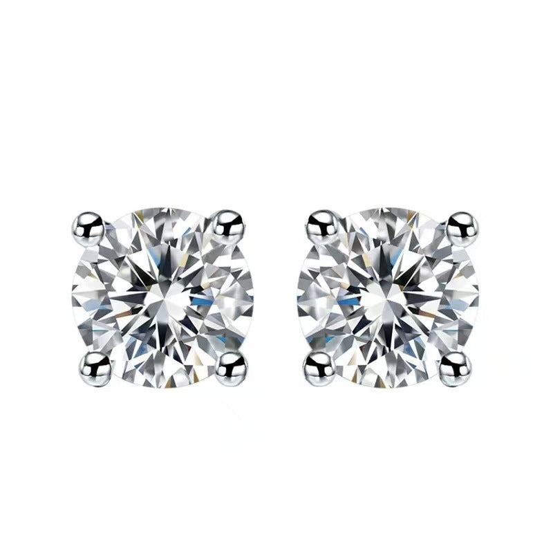 Round Brilliant Cut Diamond Stud Earrings