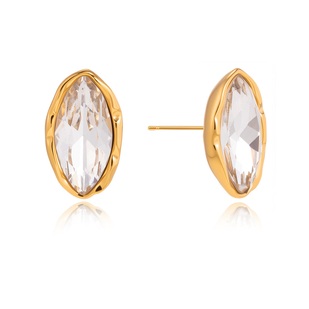 Marquise Cut Crystal Stud Earrings