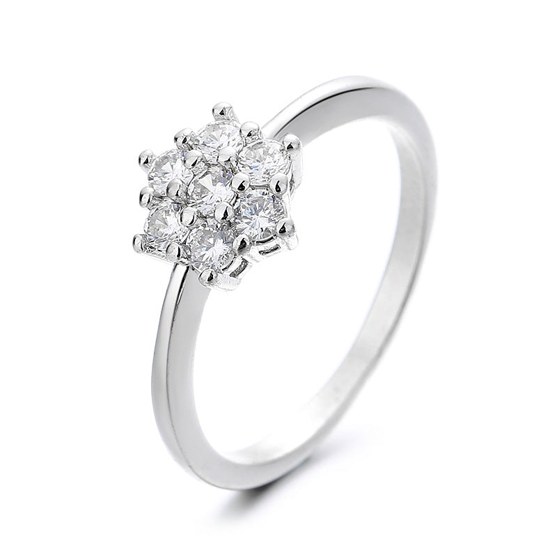 Minimalist Cluster Crystal Ring S925 Sterling Silver