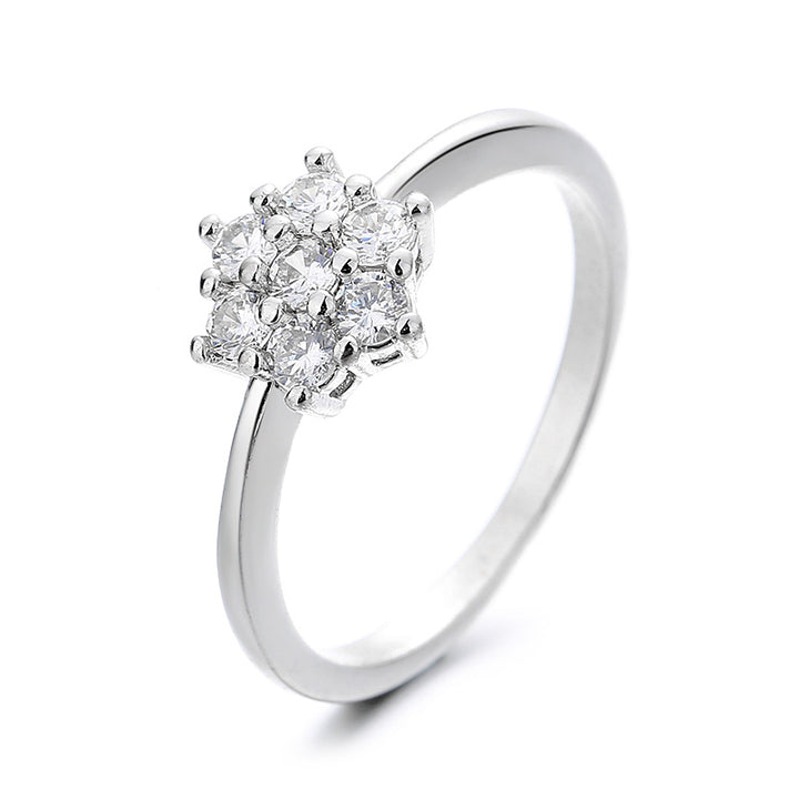 Minimalist Cluster Crystal Ring S925 Sterling Silver