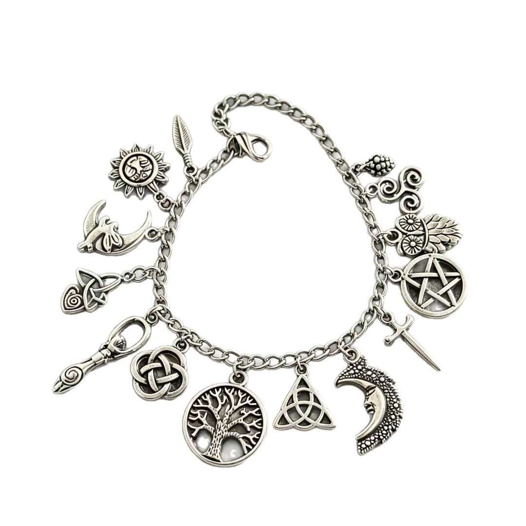 Wiccan Pagan Charm Anklet & Bracelet Sterling Silver Tree of Life Celtic Symbol Jewelry