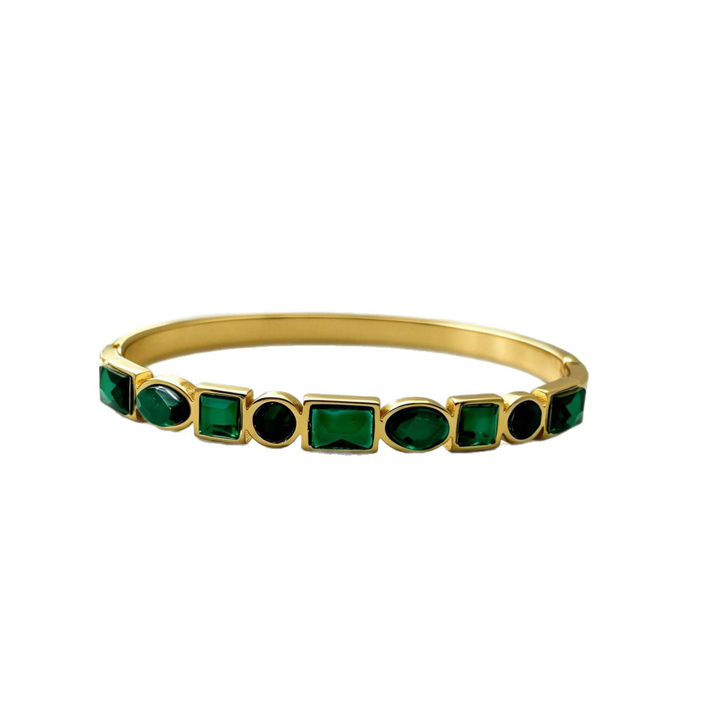 Luxury Multicolor Gemstone Bangle Set