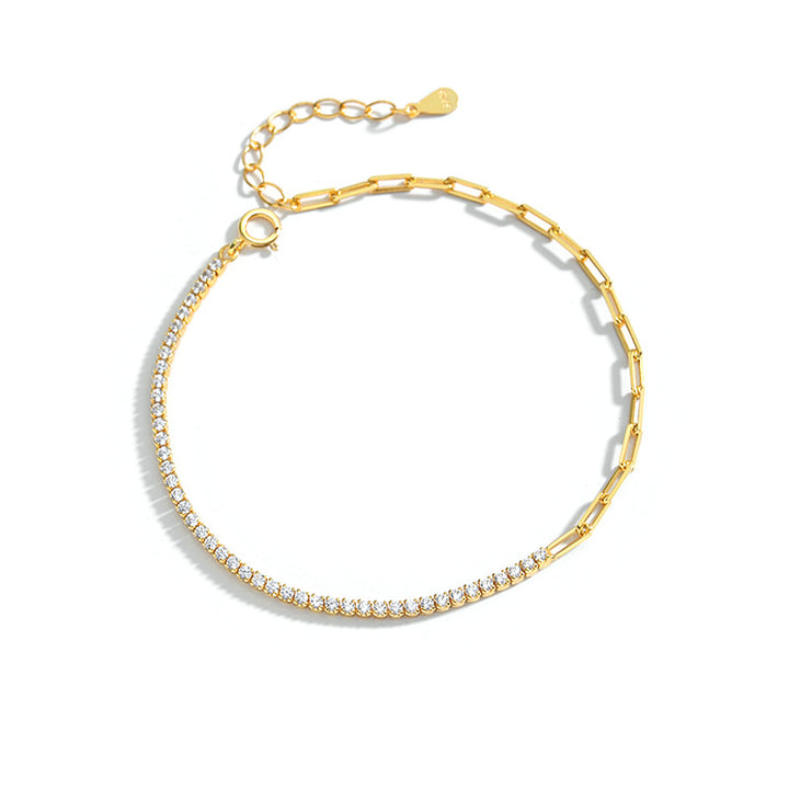 Two-Tone Cubic Diamond Chain Bracelet