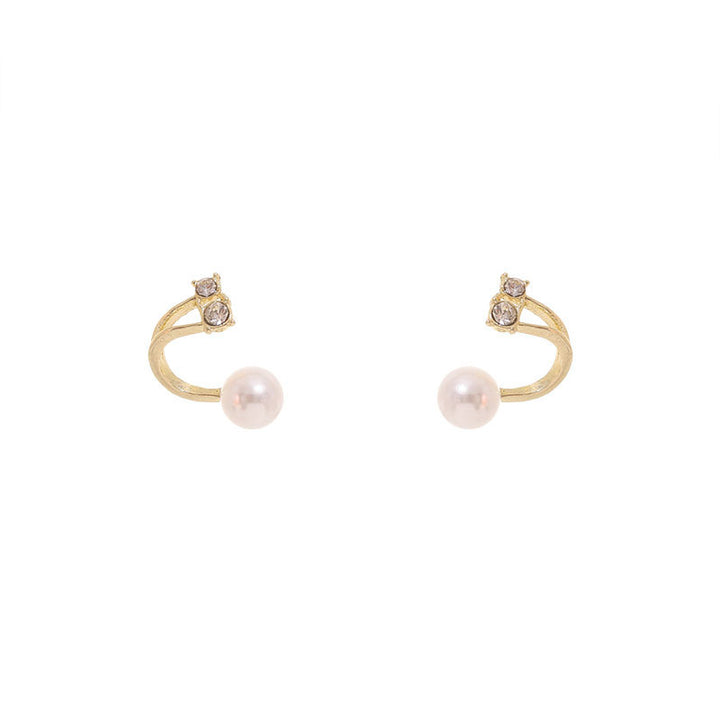 Two-Way Pearl & Crystal Stud Earrings Sterling Silver Post