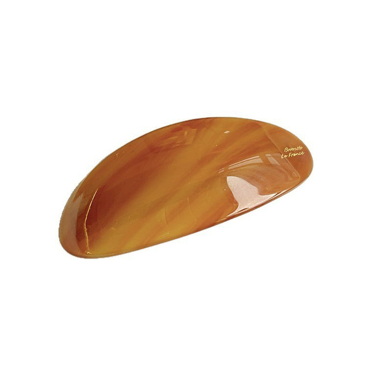 Oval Acetate Hair Clip French Style Glossy Hair Barrette