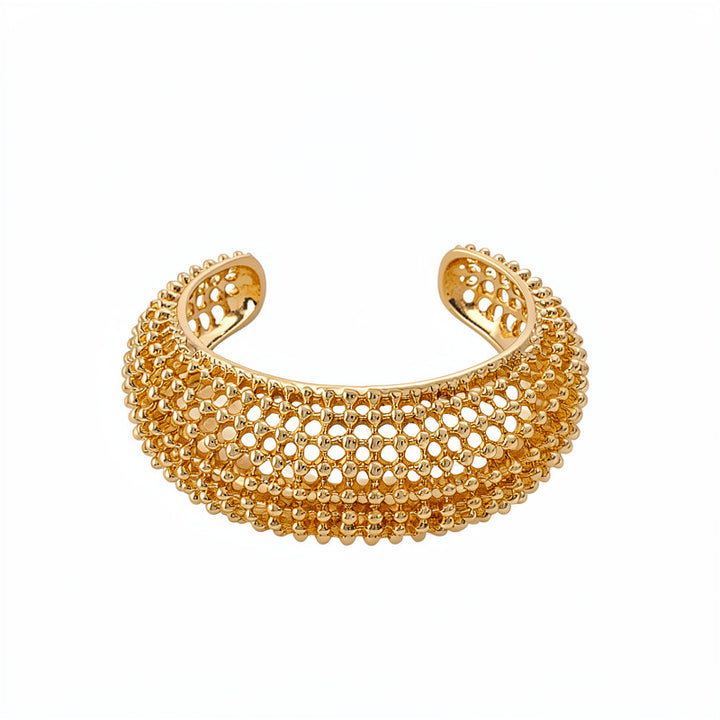 Metal Wind Oval Hollow-Out Open Bangle