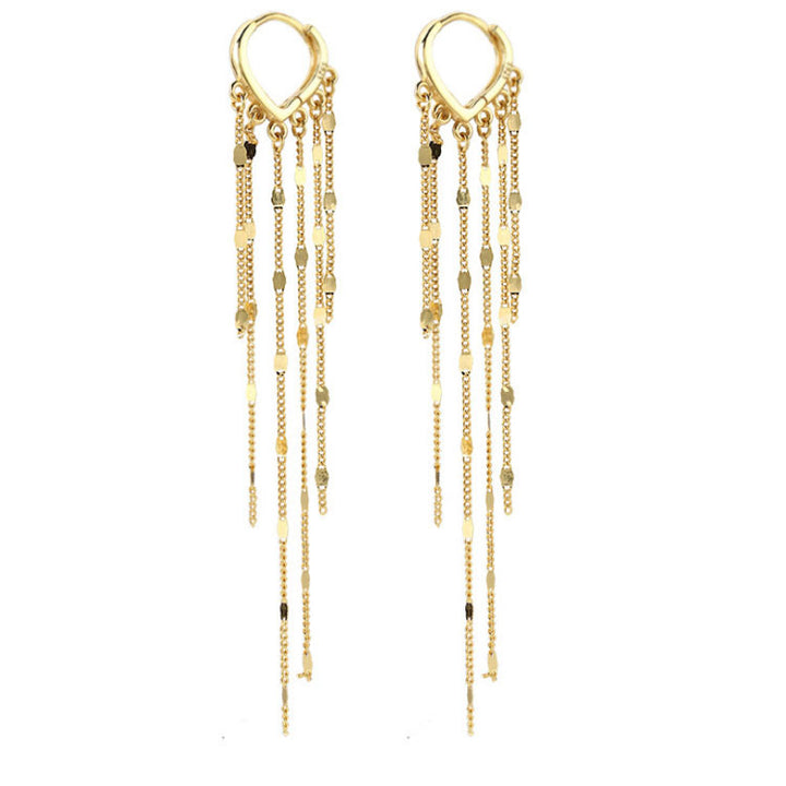 Minimalist Long Tassel Earrings for Women, Elegant Multi-Layer Chain Drop Earrings