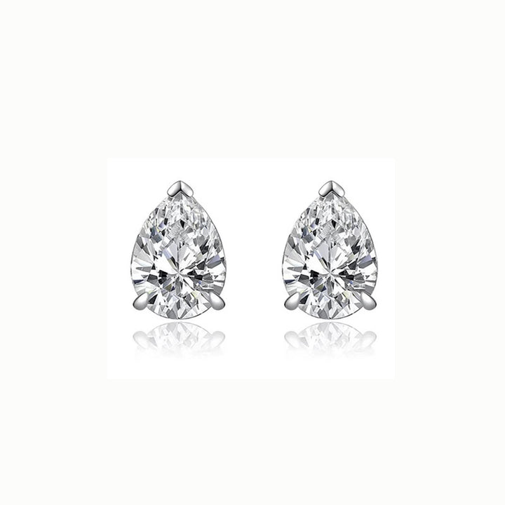 Pear Cut Diamond Stud Earrings Minimalist Teardrop Sparkle Earrings for Women