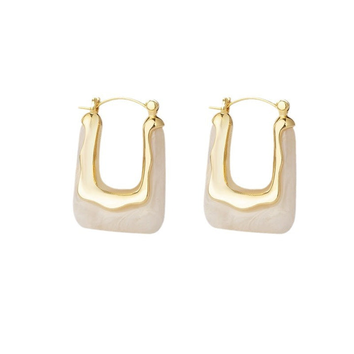 U-Shaped Sterling Silver Hoop Earrings Minimalist Vintage Style