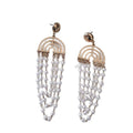Vintage Gold Rainbow Arch Pearl Tassel Earrings