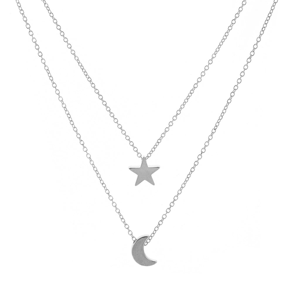 Minimalist Star & Moon Layered Necklace
