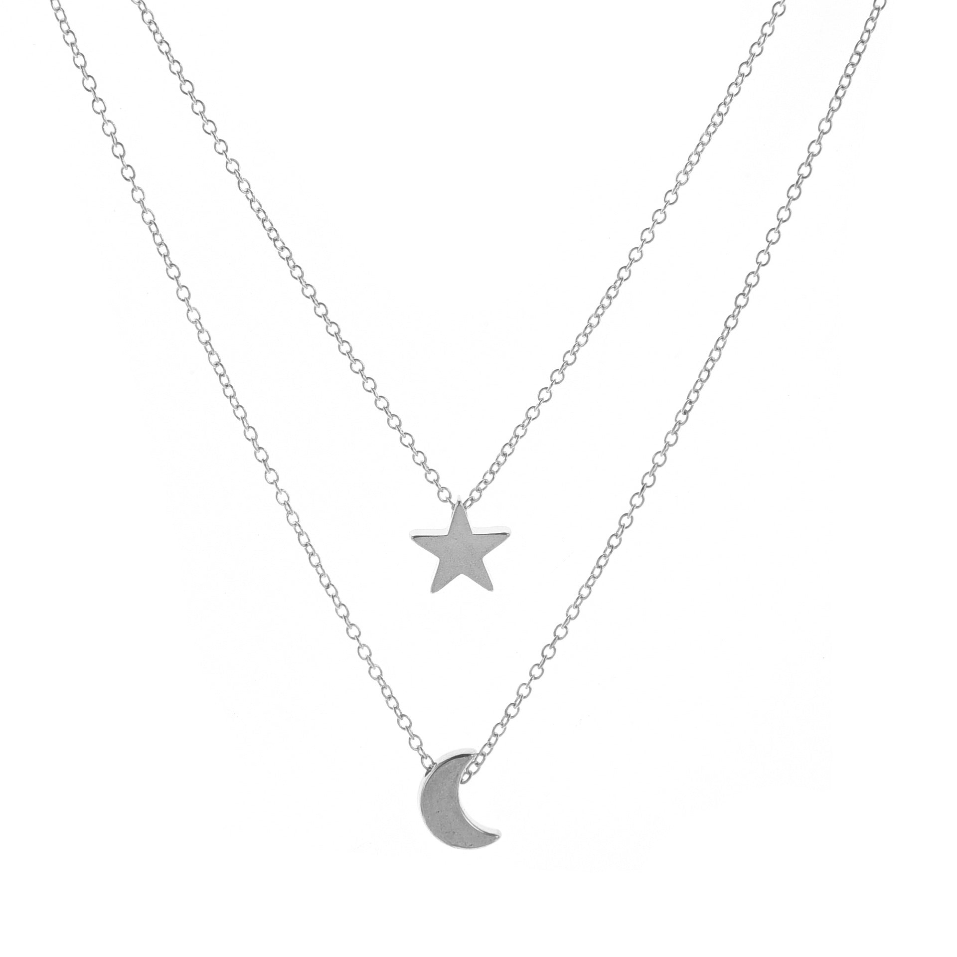 Minimalist Star & Moon Layered Necklace