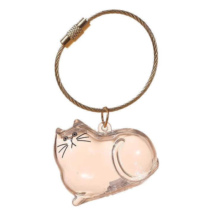 Cute Transparent Cat Keychain Cartoon Kitty Bag Charm Pendant