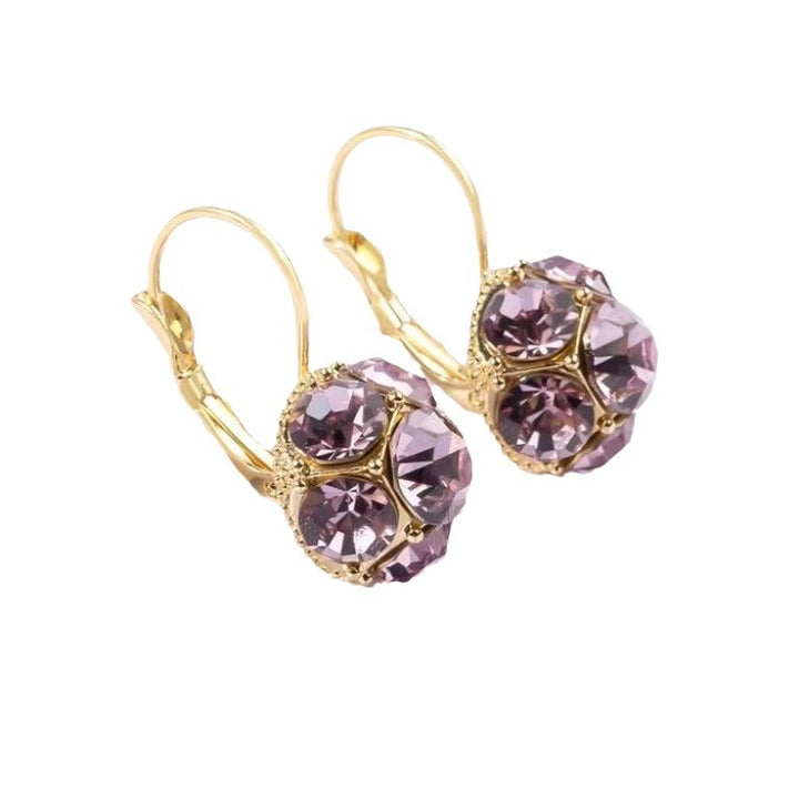 Round Cluster Diamond Leverback Earrings (Sparkling Vintage Luxury Style)