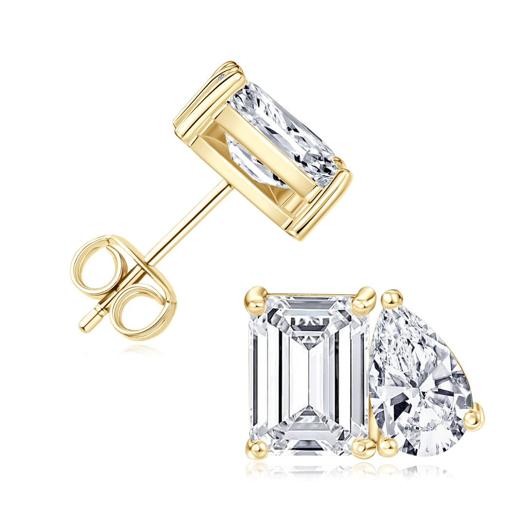 Minimalist Toi et Moi Diamond Stud Earrings S925 Silver