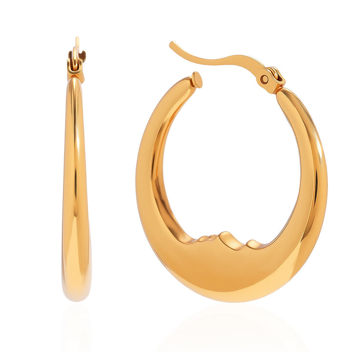 Minimalist Curved Hoop Earrings S925 Sterling Silver Gold Plated Jewelry