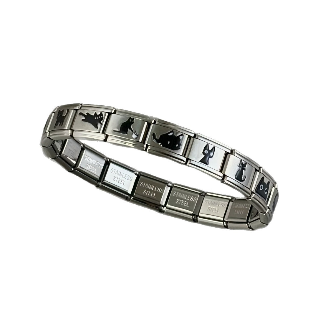 Cute Black Cat Modular Bracelet