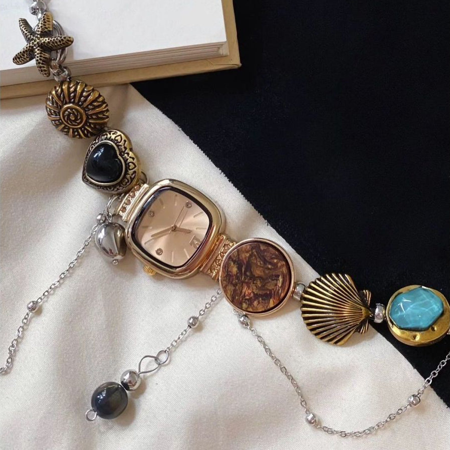 Minimalist Vintage Watch Pendant Choker Necklace