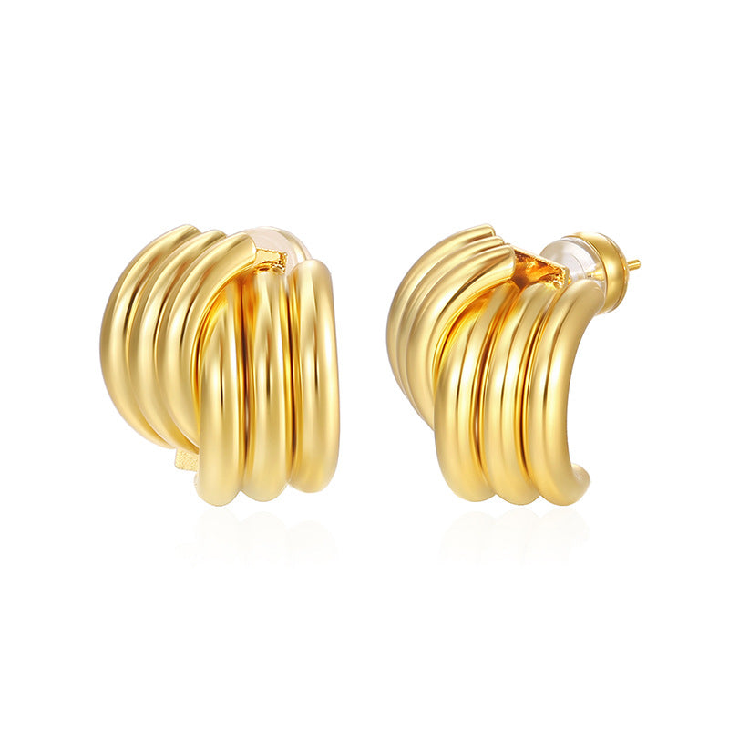 Minimalist Multi-Layer Cuff Earrings S925 Silver