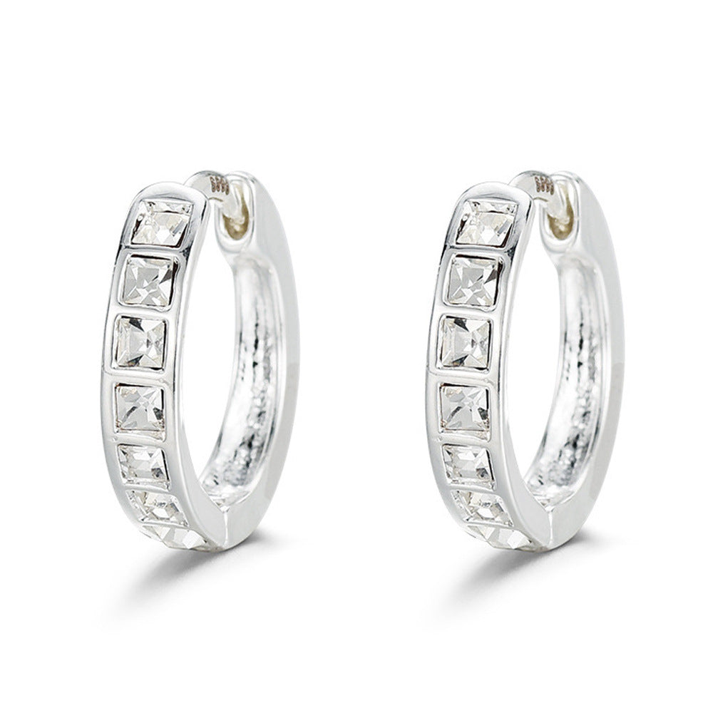 Square Cut Channel Hoop Earrings