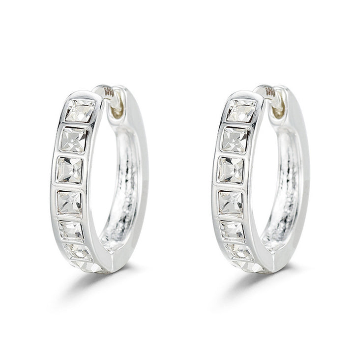 Square Cut Channel Hoop Earrings