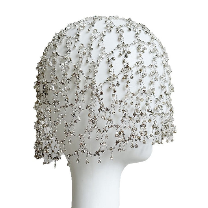 Crystal Mesh Head Chain S925 Sterling Silver Bridal Hair Accessory