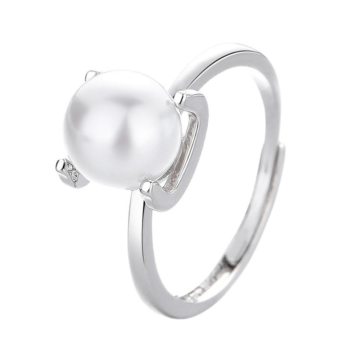 Minimalist Pearl Open Ring 14K Gold