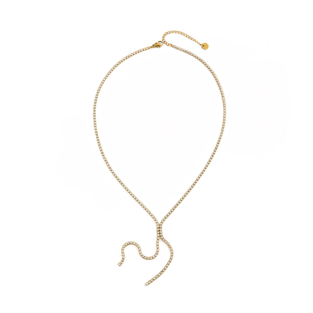 Sparkling Rhinestone Y-Shaped Layered Necklace