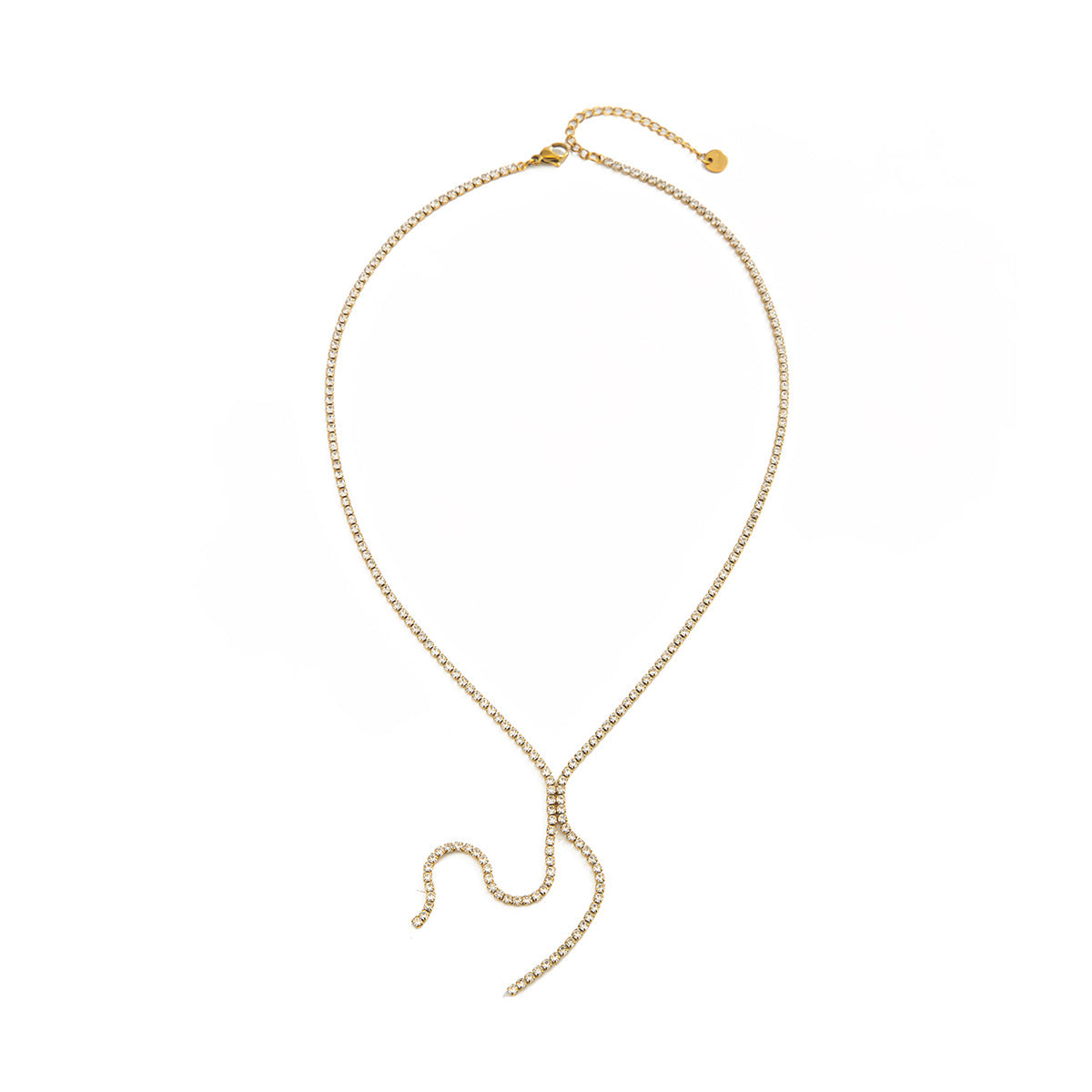 Sparkling Rhinestone Y-Shaped Layered Necklace