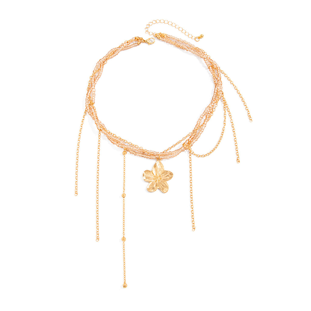 French Luxury Multi-Layer Tassel Flower Necklace