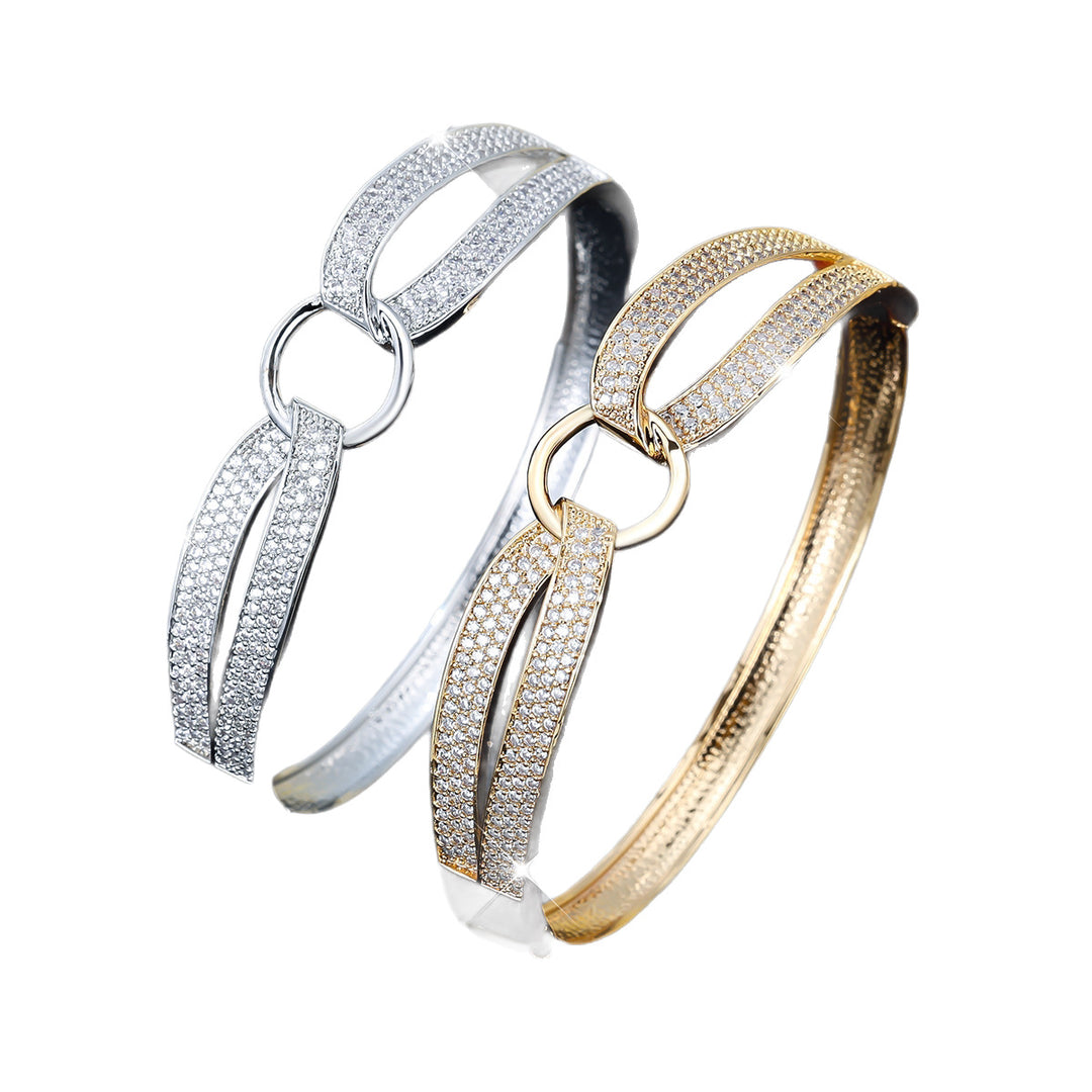 Diamond-Inspired Full Circle Bangle Bracelet