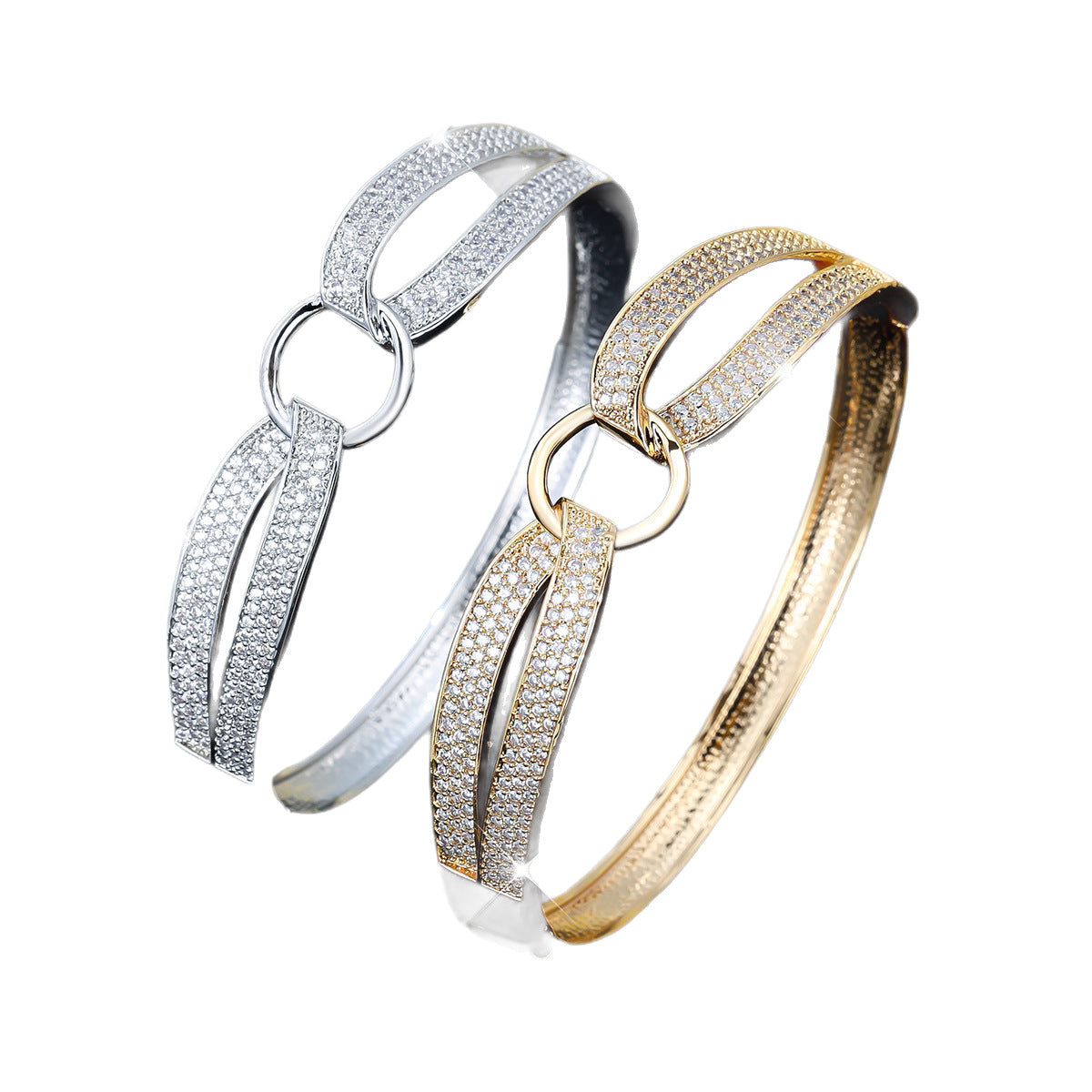 Diamond-Inspired Full Circle Bangle Bracelet