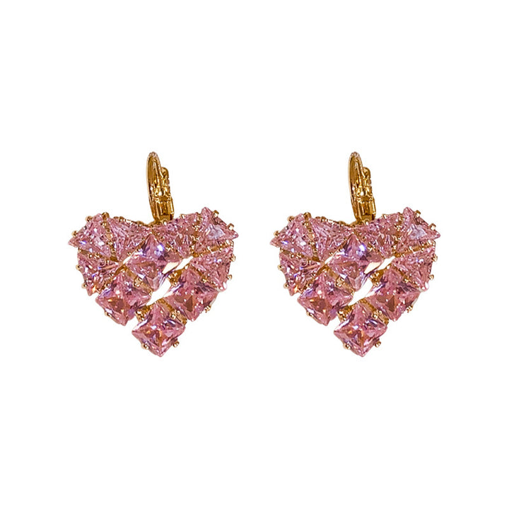 Minimalist Diamond Heart Huggie Earrings | Luxury Fashion Jewelry for Women