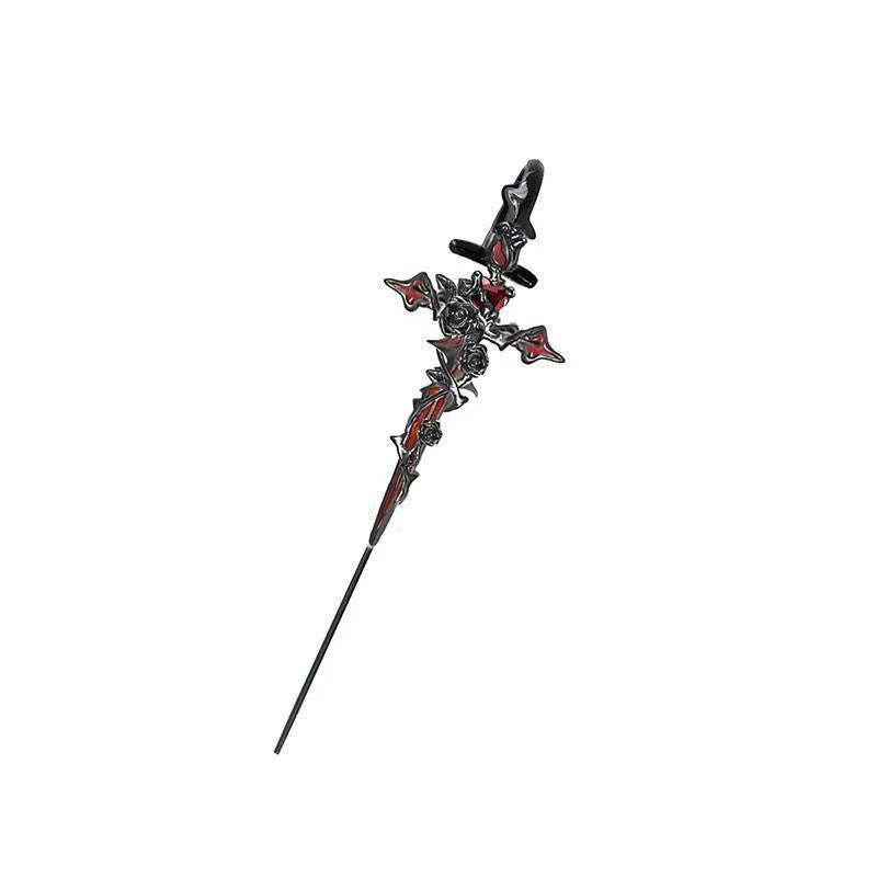 Gothic Cross Sword Threader Earring S925 Sterling Silver Piercing Jewelry