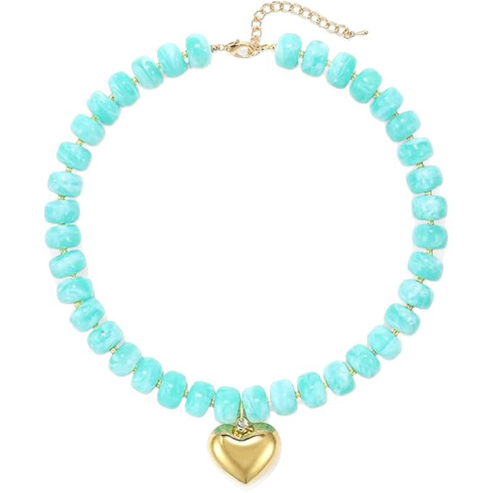 Minimalist Beaded Heart Choker Necklace