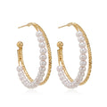 Luxury Vintage Pearl Hoop Earrings