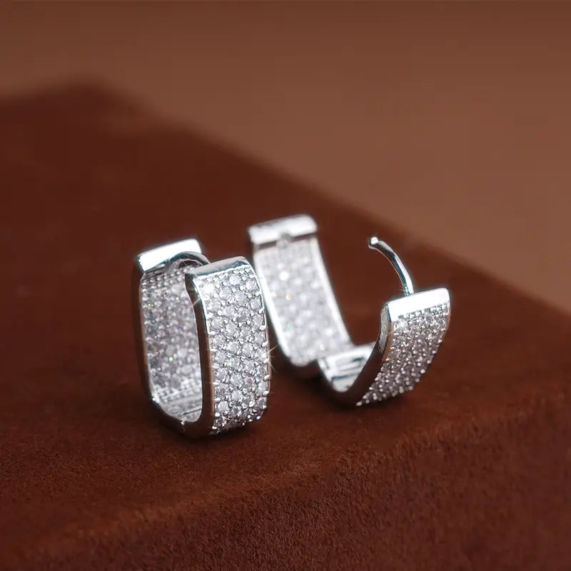 Diamond Hoop Earrings Set Multi Style Huggie Earring Pack Luxury Statement Ear Jewelry For Women Wedding Party Daily Dating Accessory
