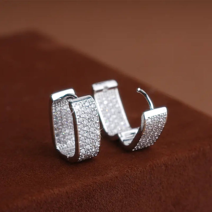 Diamond Hoop Earrings Set Multi Style Huggie Earring Pack Luxury Statement Ear Jewelry For Women Wedding Party Daily Dating Accessory