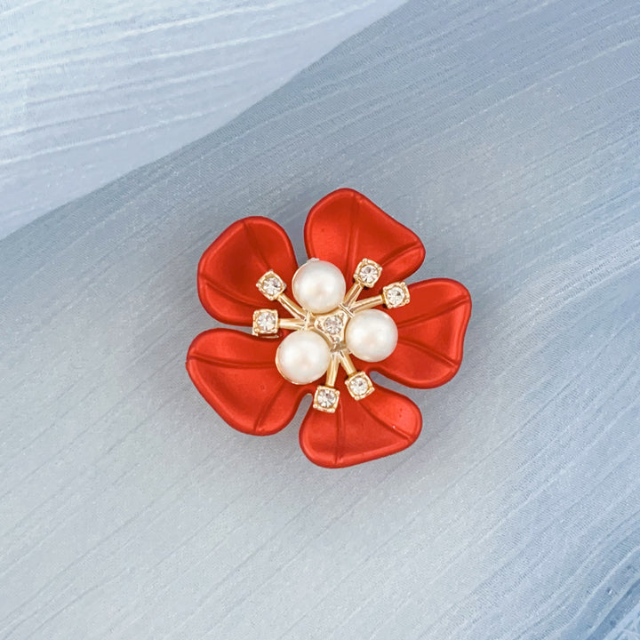 Pearl Diamond Flower Cufflinks Elegant Shirt Cuff Decorative Buttons