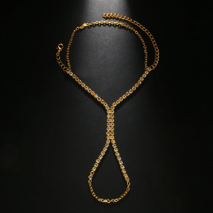 Linked Finger Ring Jewelry Diamond Hand Chain Bracelet