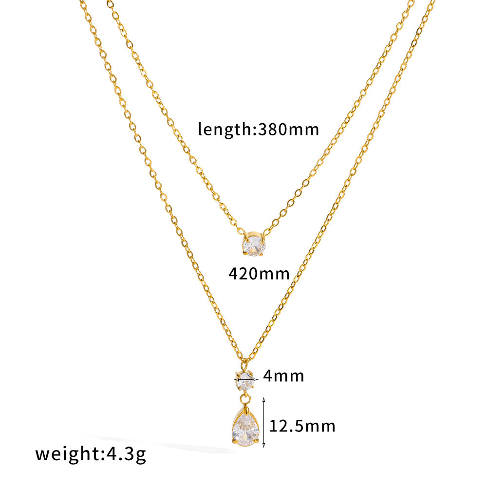 Diamond Layered Y Necklace Heart Star LOVE Jewelry