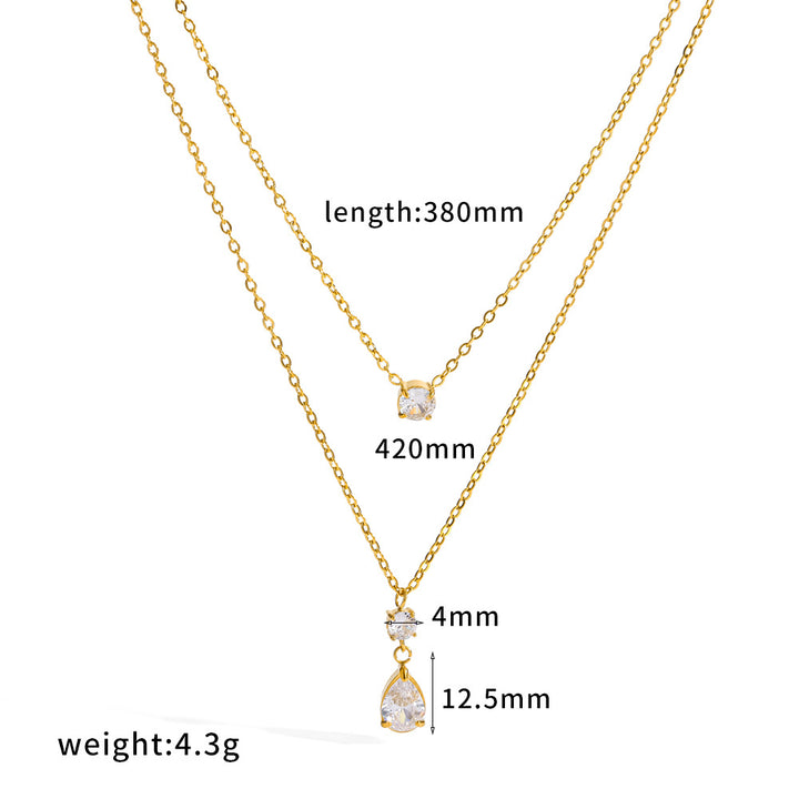 Diamond Layered Y Necklace Heart Star LOVE Jewelry