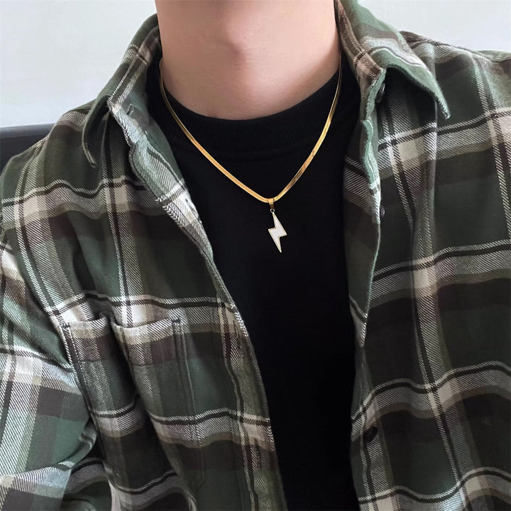 Lightning Bolt Snake Chain Necklace