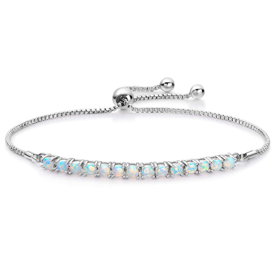 Adjustable Opal Diamond Bracelet Women Elegant Luxury Jewelry