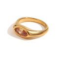 Vintage Minimal Gold Marquise Gemstone Ring Set