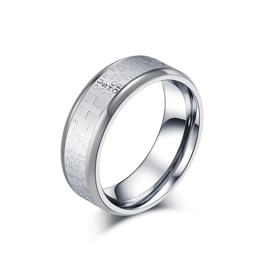 Lord's Prayer Cross Ring | Religious Prayer Jewelry for Men & Women