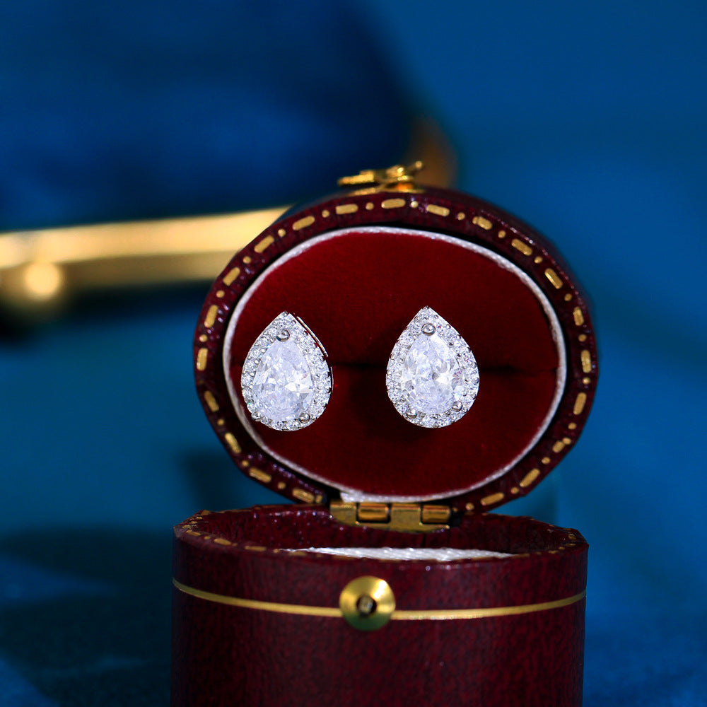 Teardrop Diamond Stud Earrings