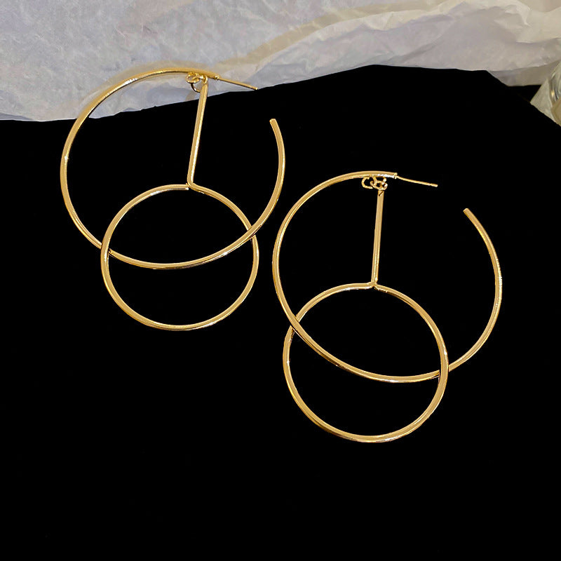 Minimalist Luxury Metal Hoop Earrings