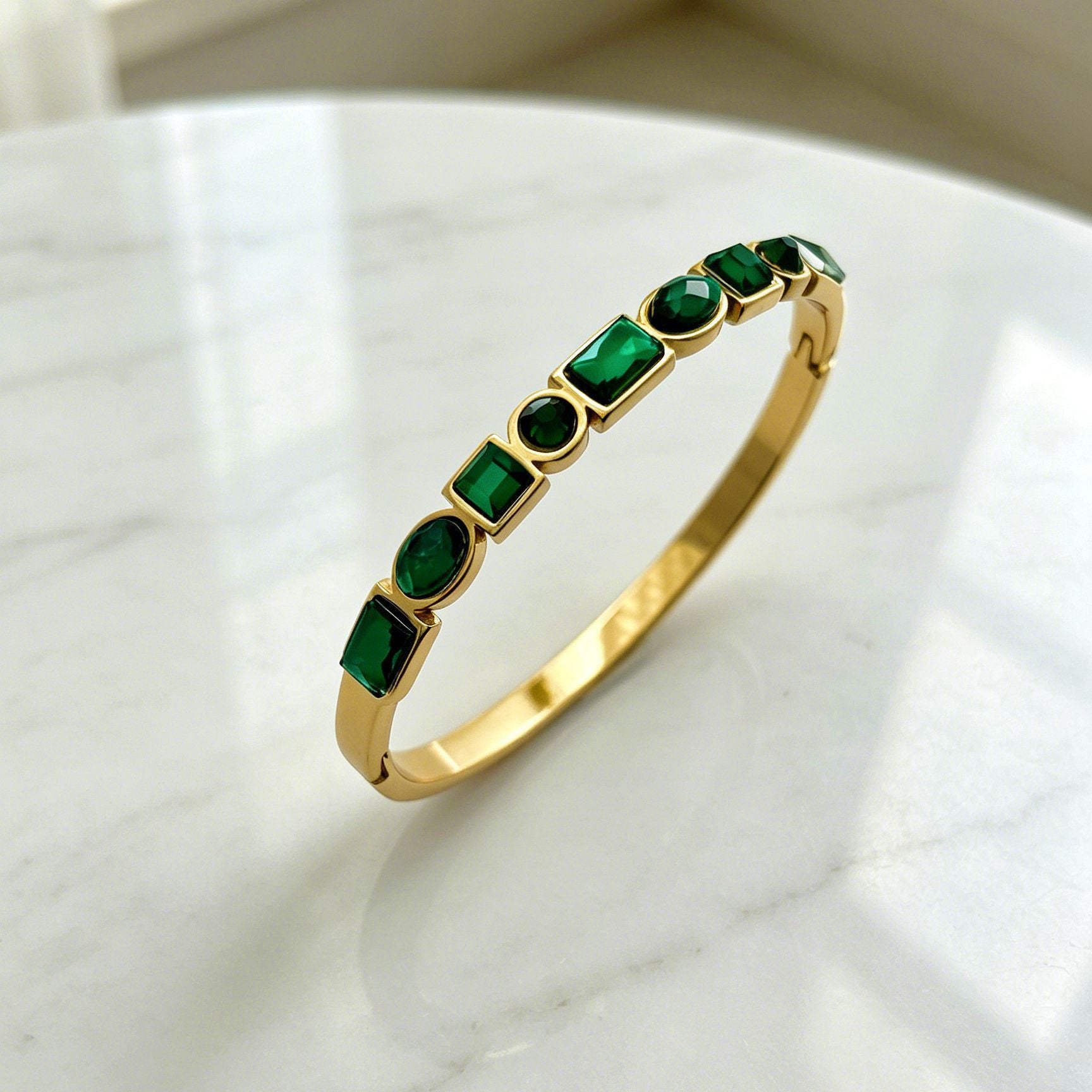 Luxury Multicolor Gemstone Bangle Set